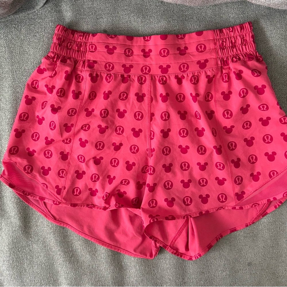 Lululemon Pink Mickey Mouse Shorts